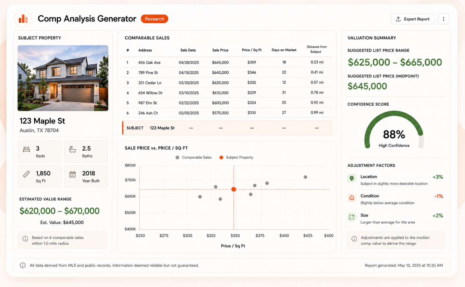 Comp Analysis Generator